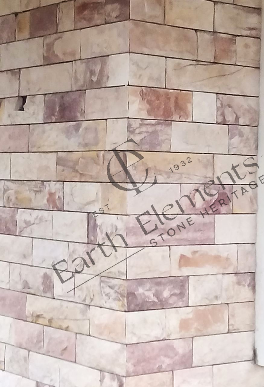 Red White Mix Block Stone